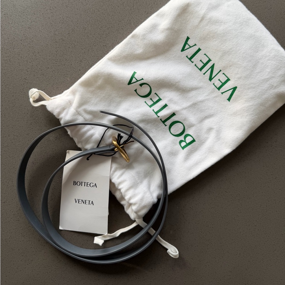Bottega Veneta Grey Thin Belt
